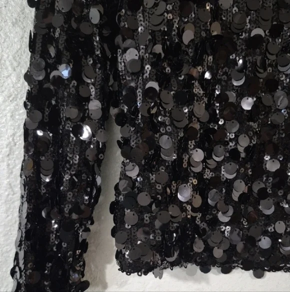 DKNY 🖤✨ Black Sequin Blouse - Picture 6 of 9